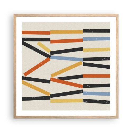 Poster în ramă de stejar deschis - Compoziție la nivel - 60x60 cm