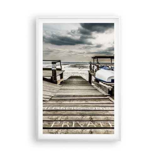 Poster în ramă albă - Plaja din nord - 61x91 cm