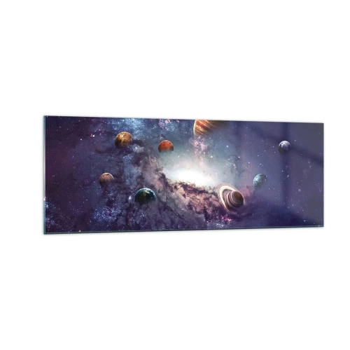 Tablou pe sticlă - Sistemul de dans solar - 140x50 cm