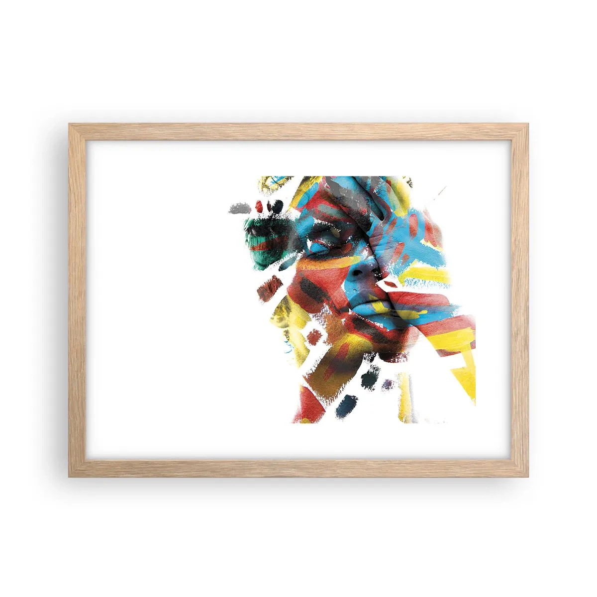 Poster în ramă de stejar deschis - Personalitate colorată - 40x30 cm