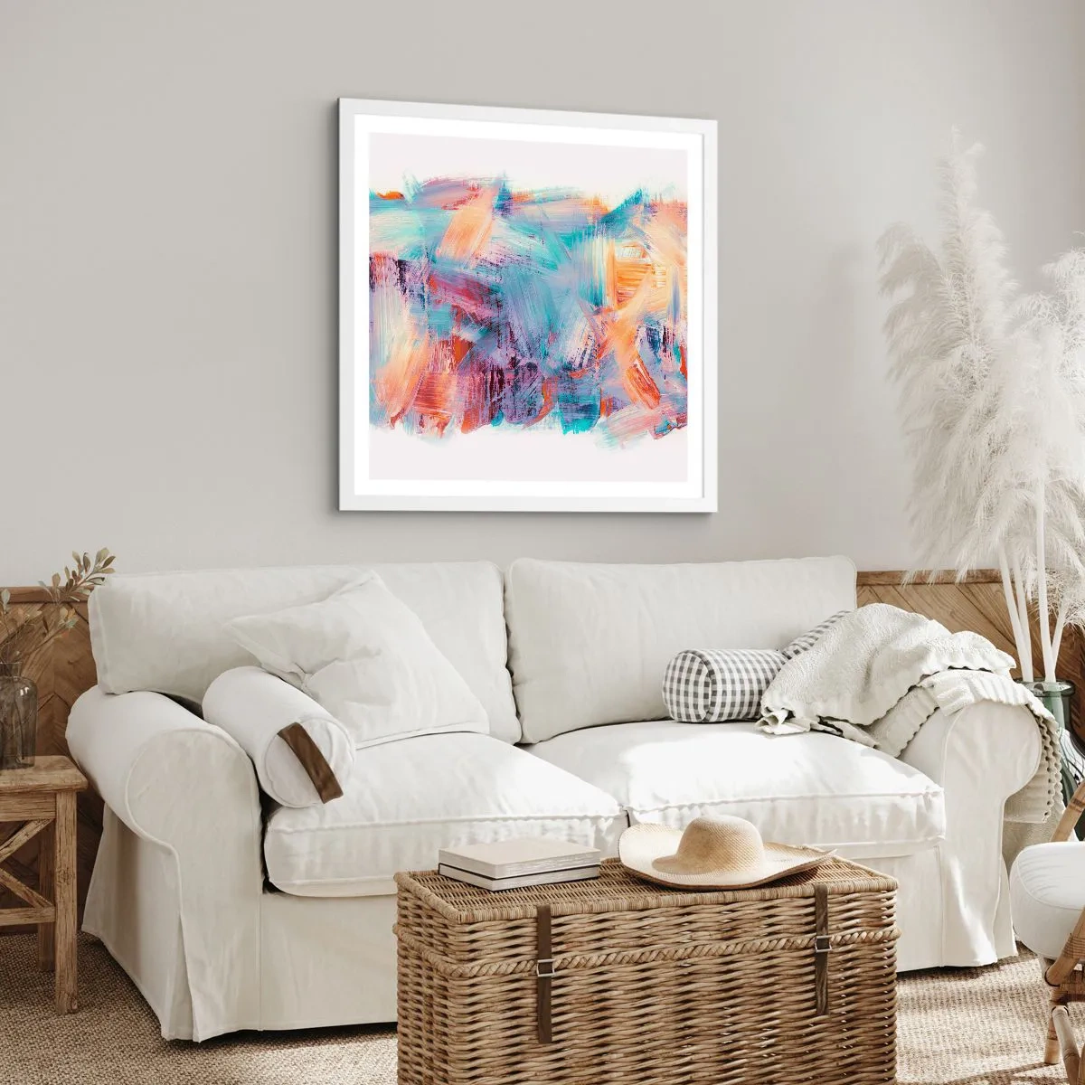 Poster în ramă albă - O dezordine colorată - 40x40 cm