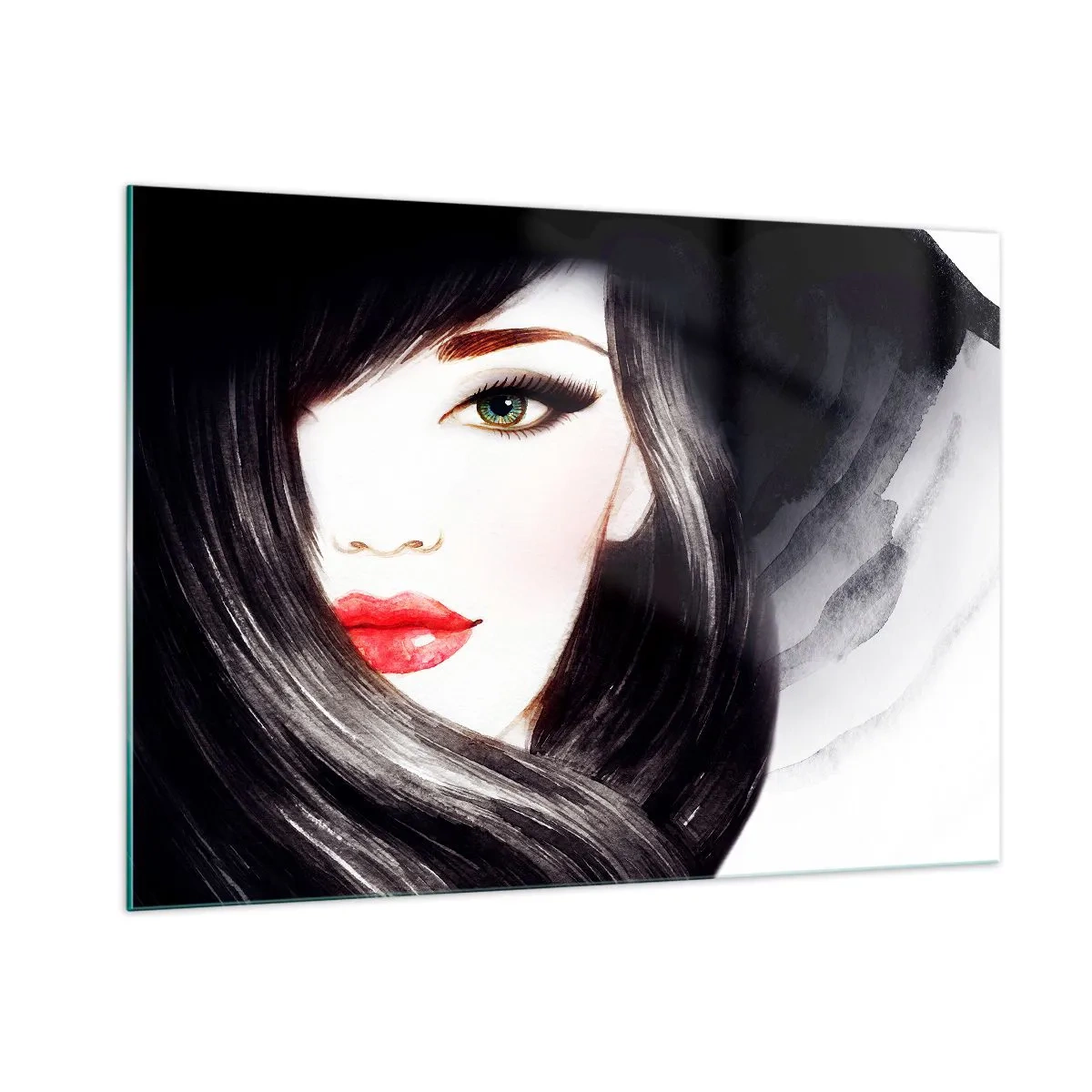 Tablou pe sticlă - Privirea de safir - 100x70 cm