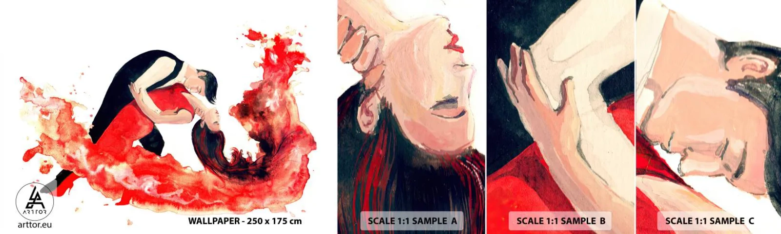 Mostră de Tapet Standard Eco - Tango - un val senzual - Dans, Muzică, Dansatori - 100x30 cm