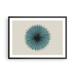Poster în ramă neagră - Radiant pe albastru - 70x50 cm