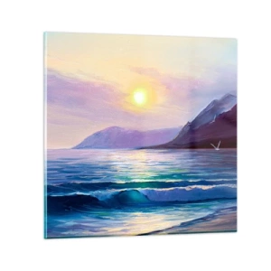 Tablou pe sticlă - Cristale de apă și aer - 60x60 cm