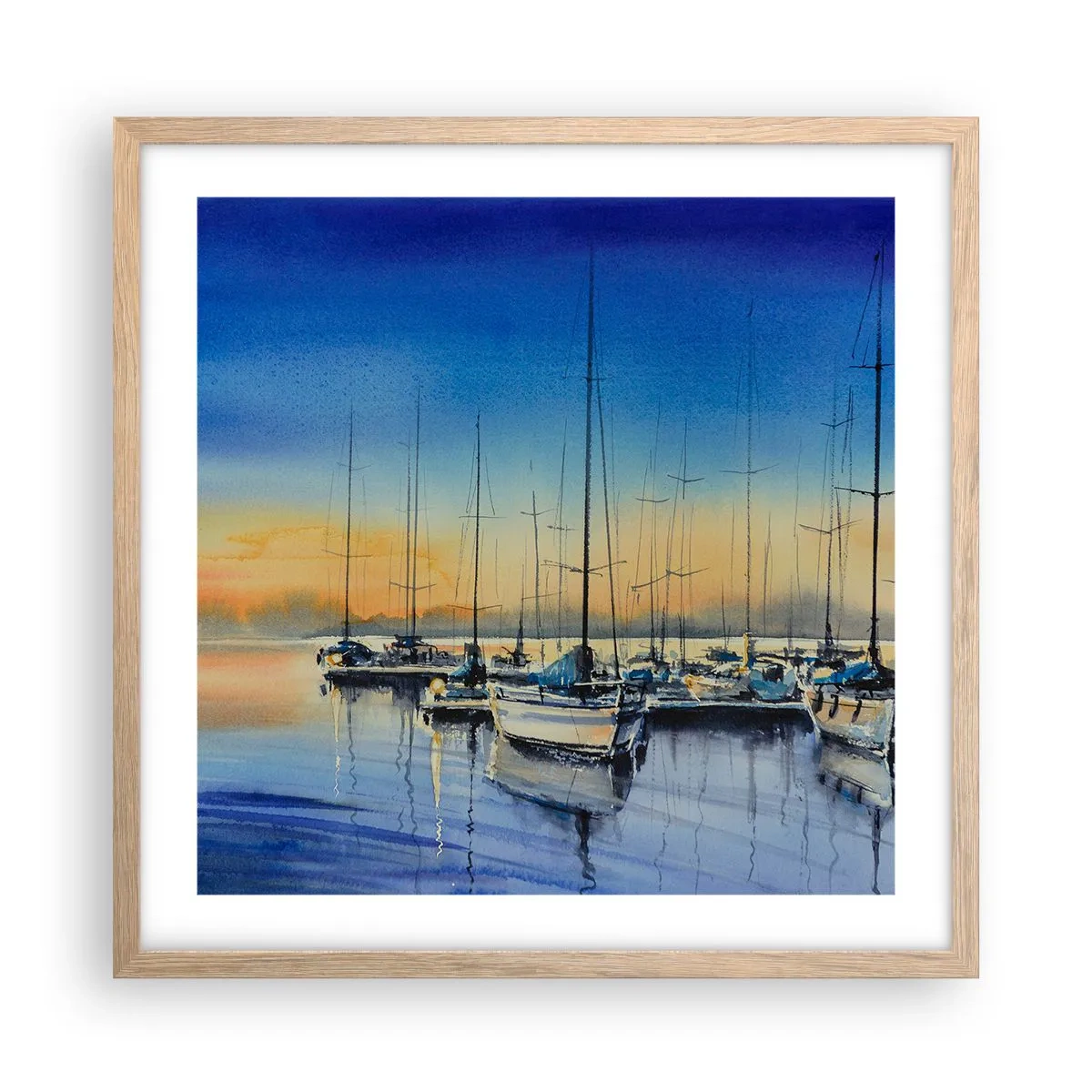 Poster în ramă de stejar deschis - Sfârșitul unei zile bune - 50x50 cm