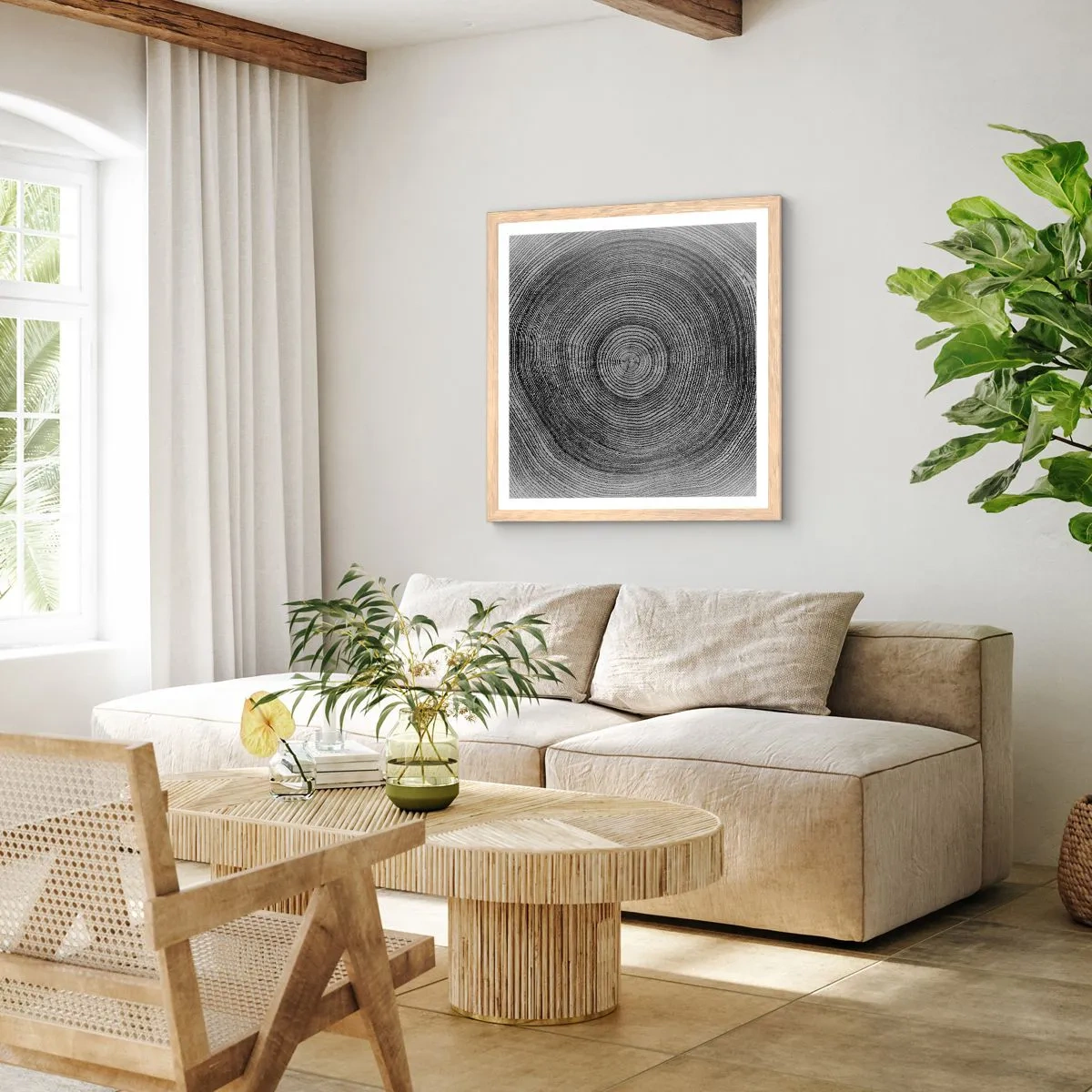 Poster în ramă de stejar deschis - Un semn al vremurilor - 40x40 cm