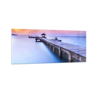 Tablou pe sticlă - Mare de liniște până la orizont - 100x40 cm