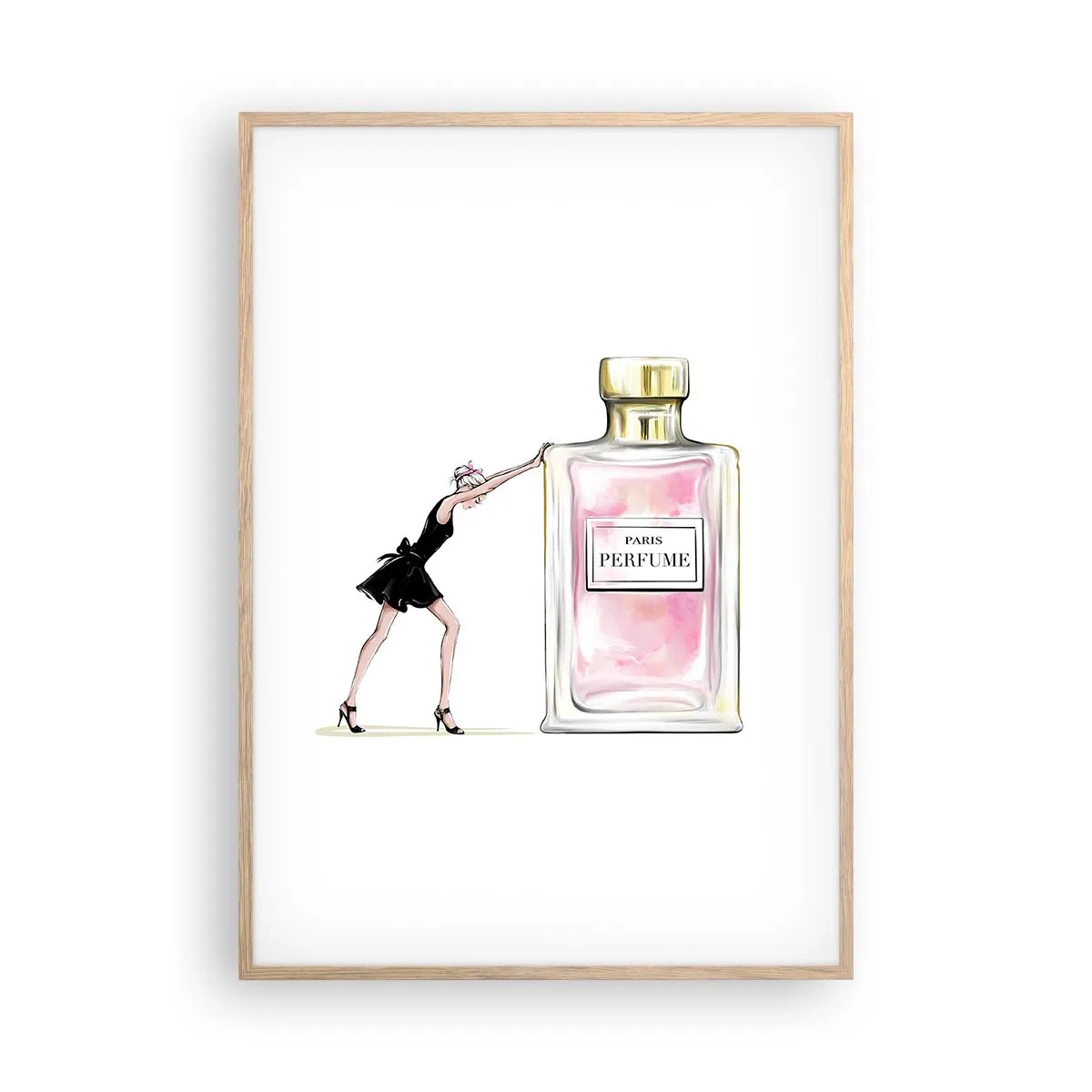 Poster în ramă de stejar deschis - Esența feminității - 70x100 cm