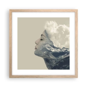 Poster în ramă de stejar deschis - Frumusețea elementelor - 40x40 cm
