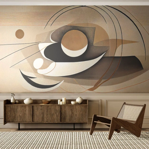 Tapet Premium Sand - Compoziție - nucleu - Abstracția, Modern, Bucată - 150x105 cm