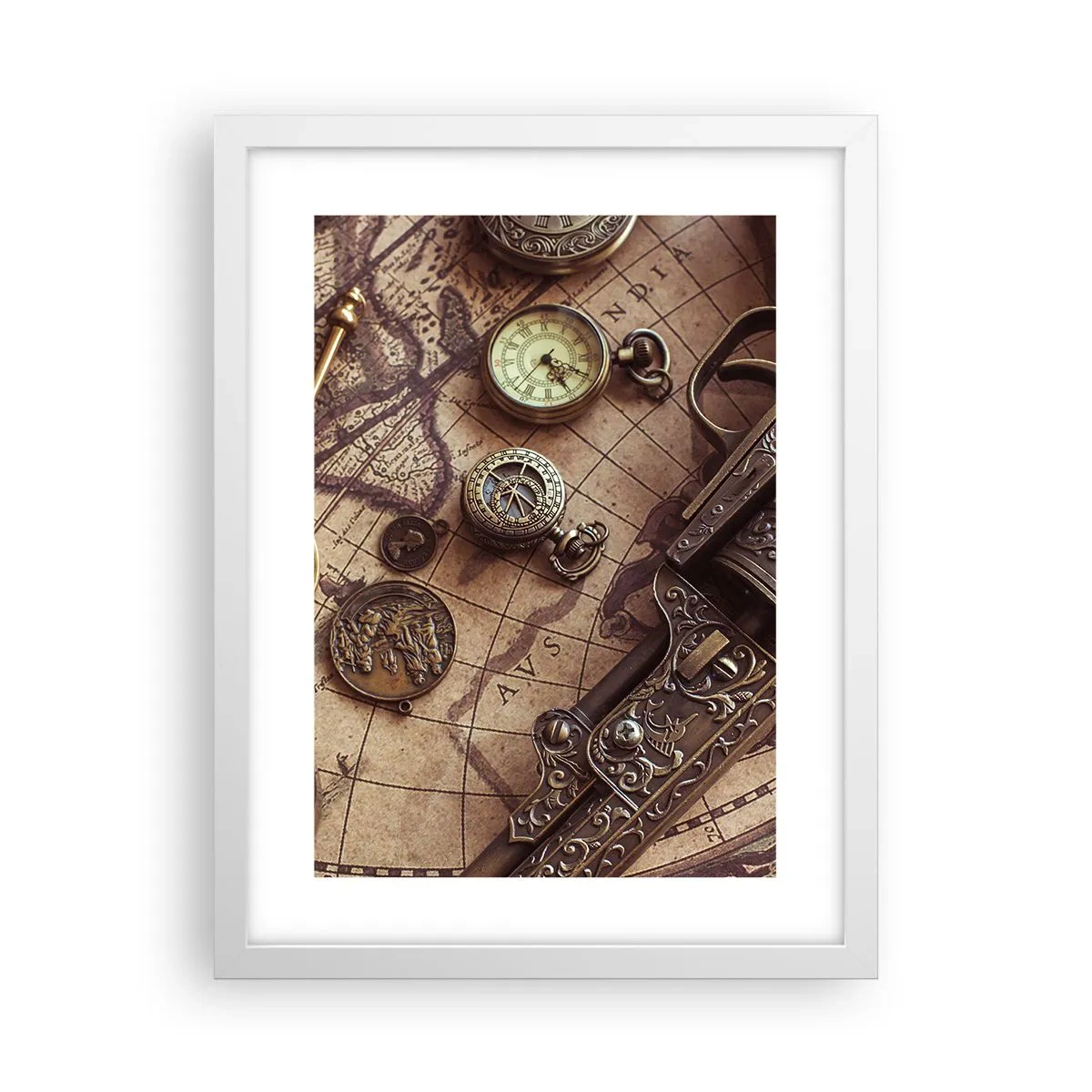 Poster în ramă albă - Sugestii de aventură - 30x40 cm