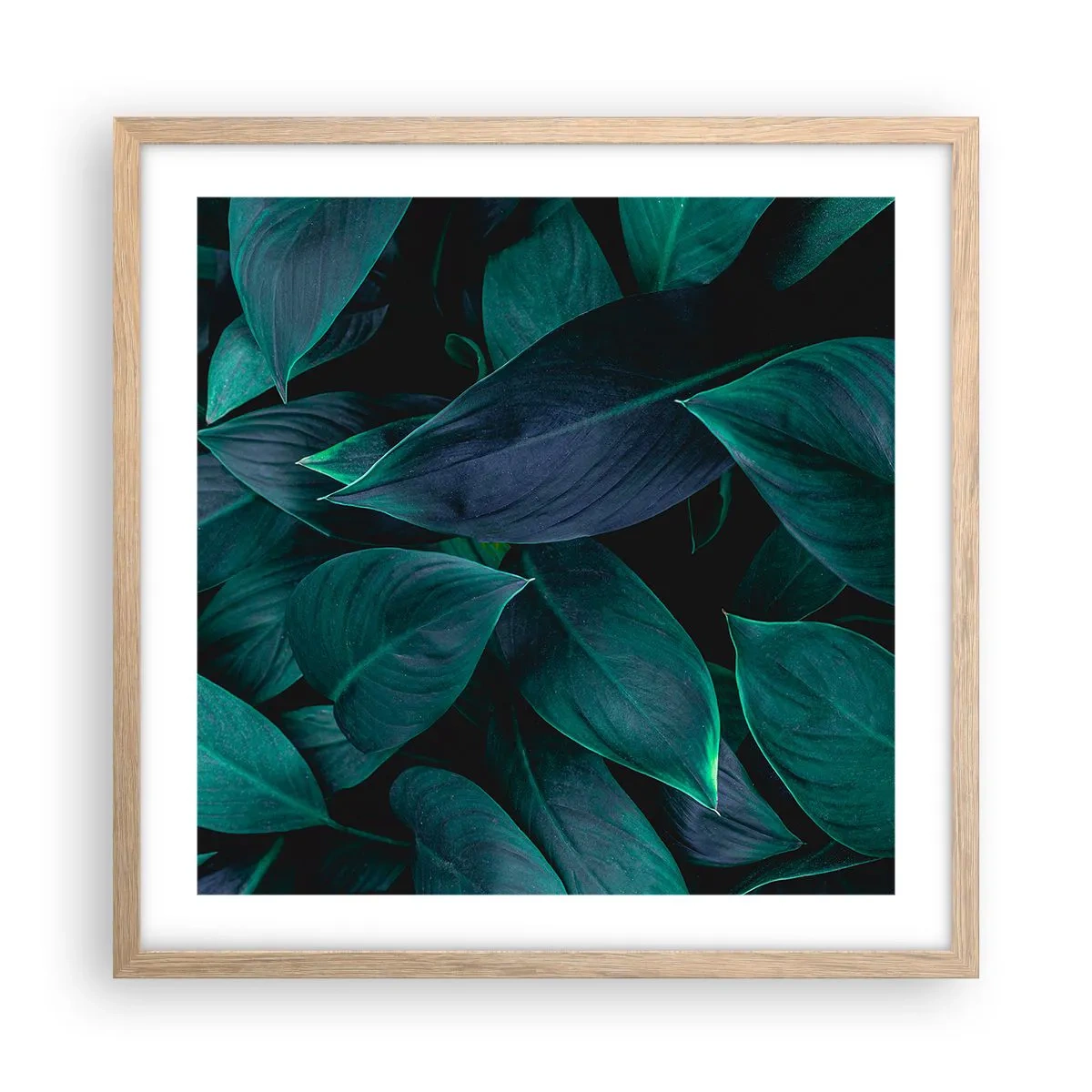 Poster în ramă de stejar deschis - Verdeața în sine - 50x50 cm