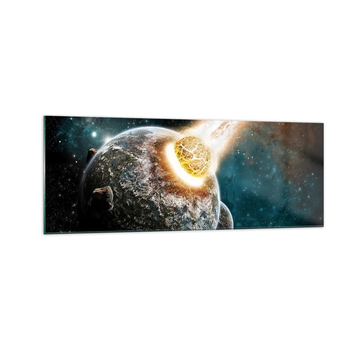 Tablou pe sticlă - Anihilare sau naștere? - 140x50 cm