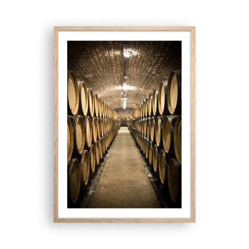 Poster în ramă de stejar deschis - În pivniță de vin - 50x70 cm