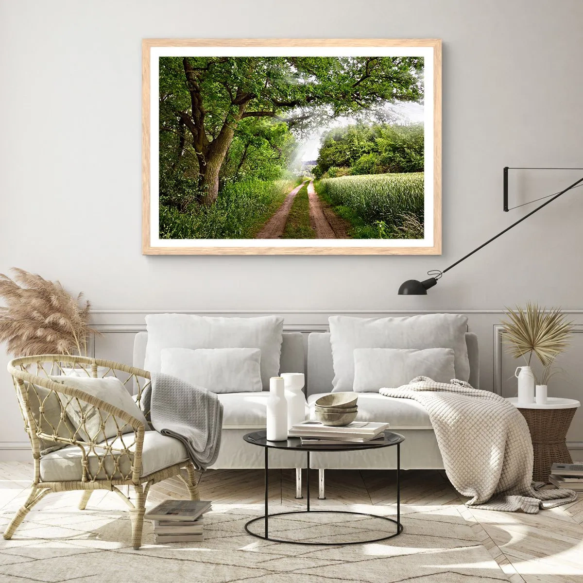 Poster în ramă de stejar deschis - Et in Arcadia ego - 100x70 cm