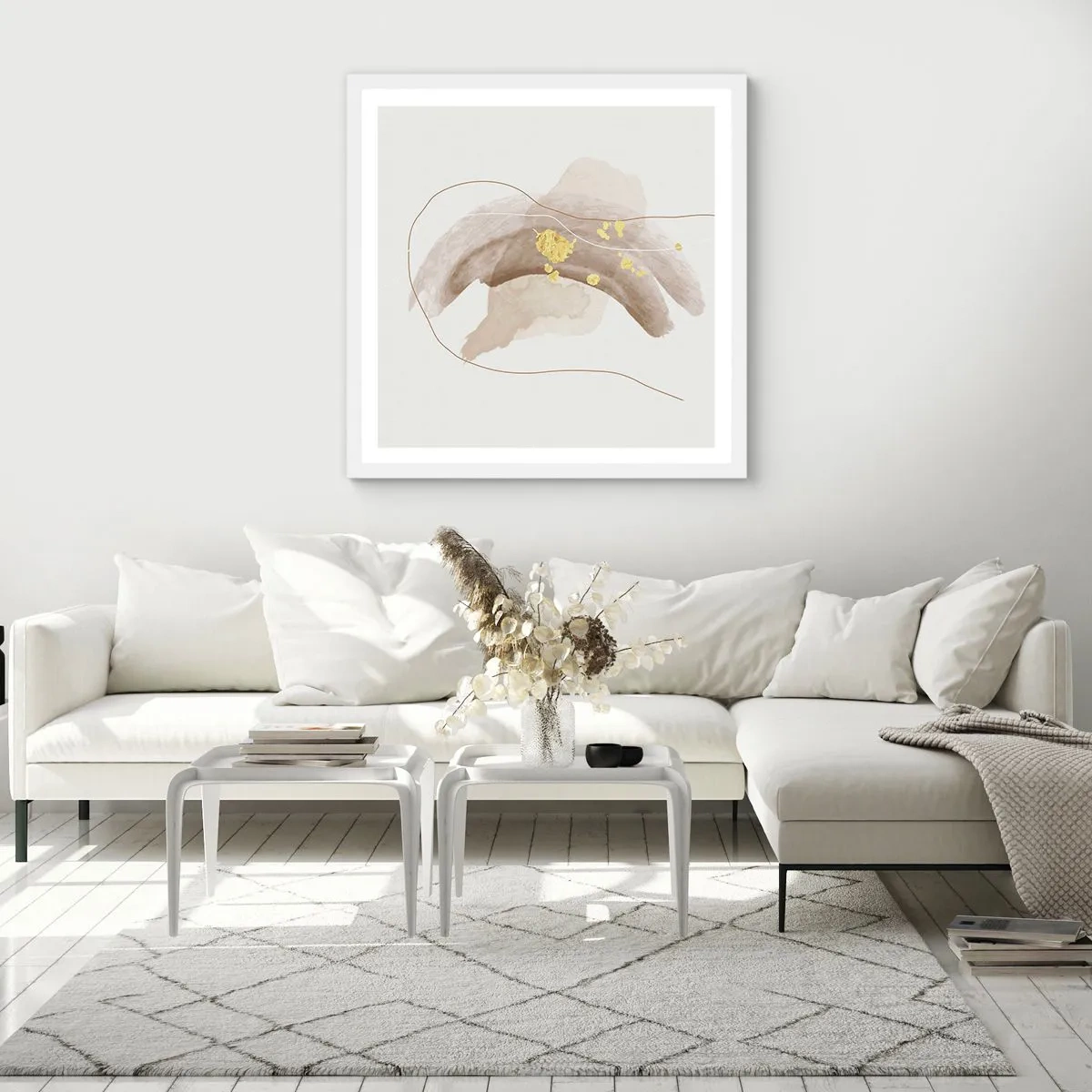 Poster în ramă albă - Întâlnite în spațiu - 50x50 cm