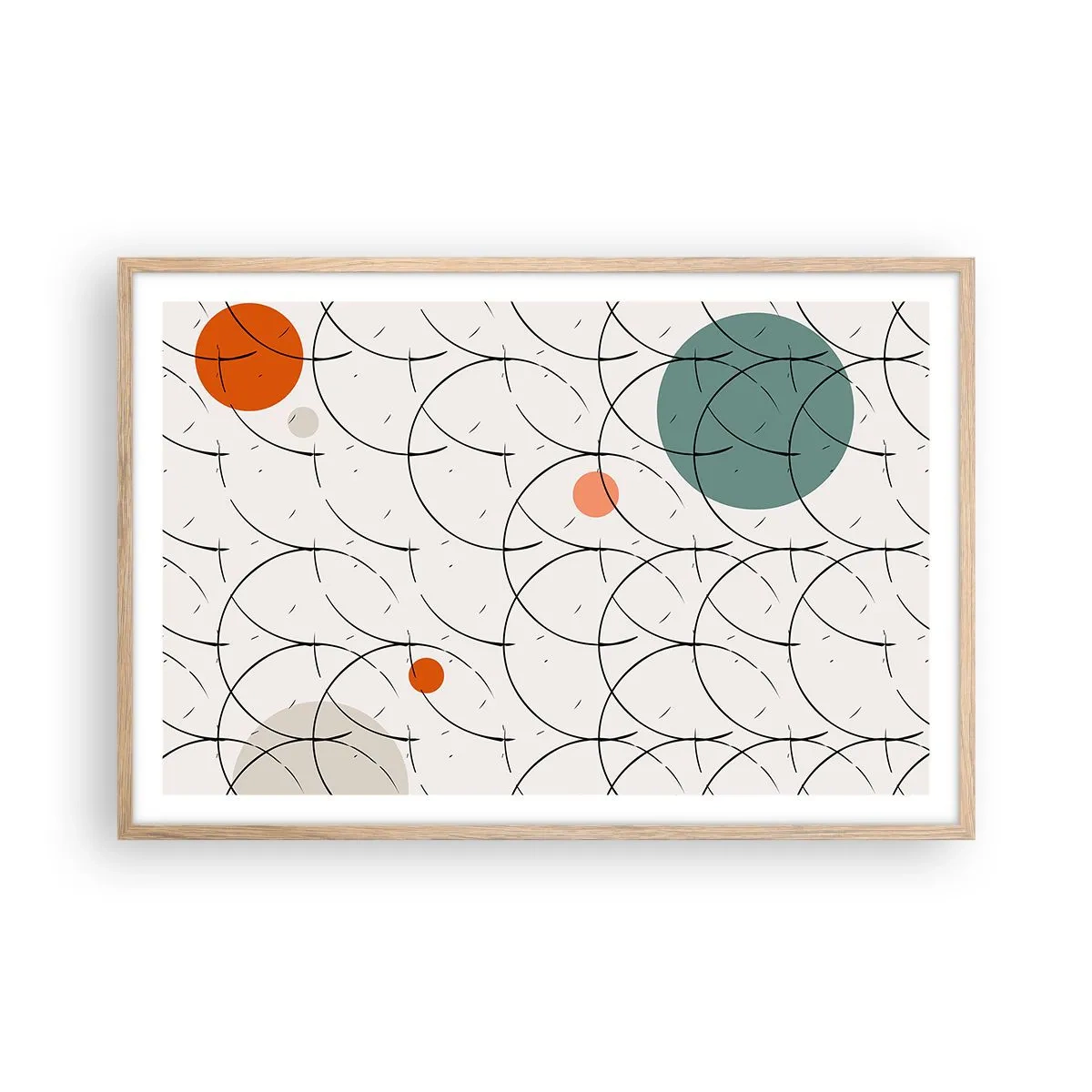 Poster în ramă de stejar deschis - În spiritul pop-art - 91x61 cm