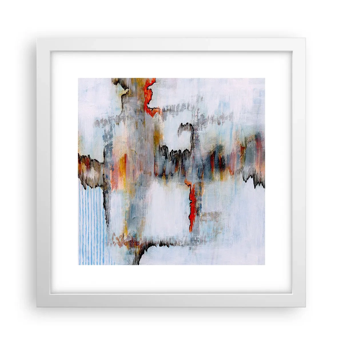 Poster în ramă albă - Cu bățul pe apă - 30x30 cm