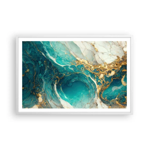 Poster în ramă albă - Compoziție cu vene aurii - 91x61 cm