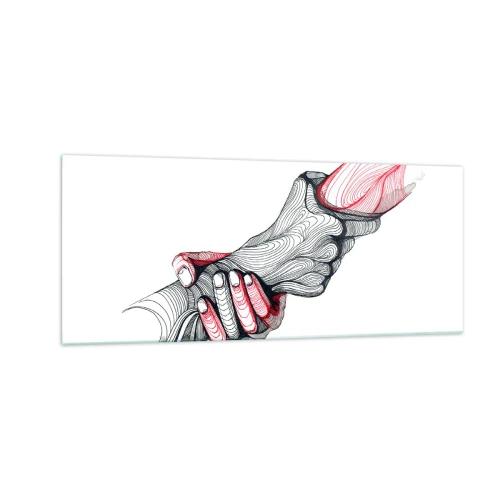 Tablou pe sticlă - Ești pe mâini bune - 100x40 cm