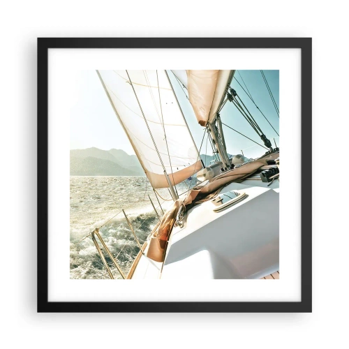 Poster în ramă neagră - Pânzele umflate de vânt - 40x40 cm