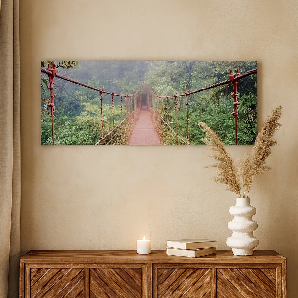 Tablou pe pânză - Suspendat deasupra coroanelor arborilor - 30x30 cm