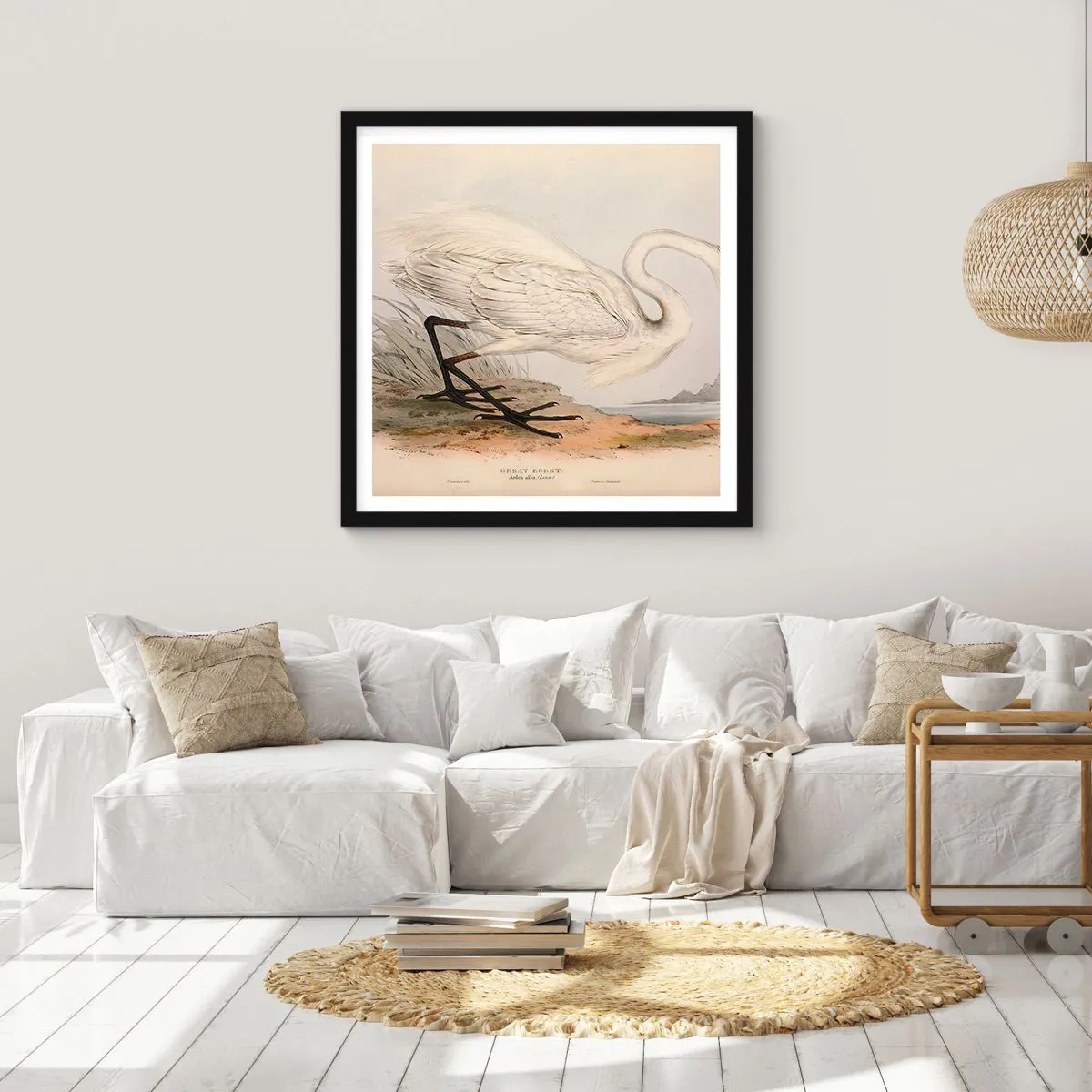 Poster în ramă neagră - Doamna în stufărișuri - 30x30 cm