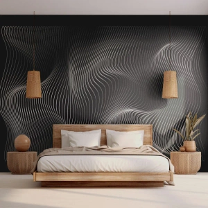 Tapet Premium Sand - Dansul luminii în spațiu - 3D, Linii, Modern - 300x210 cm