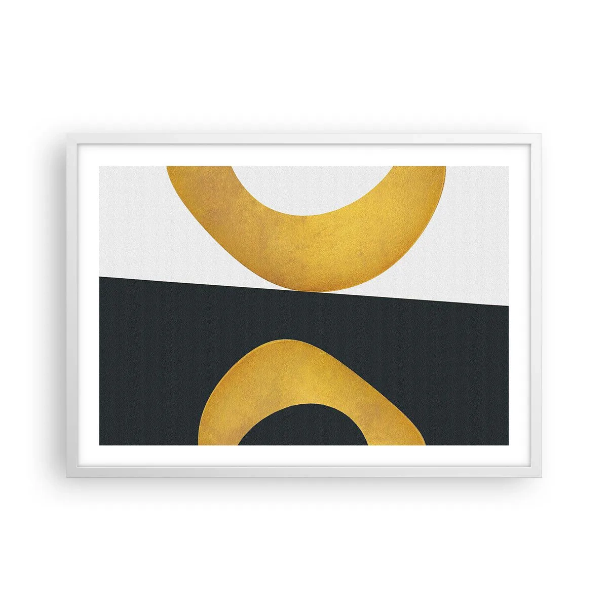 Poster în ramă albă - În primul rând: aurul - 70x50 cm