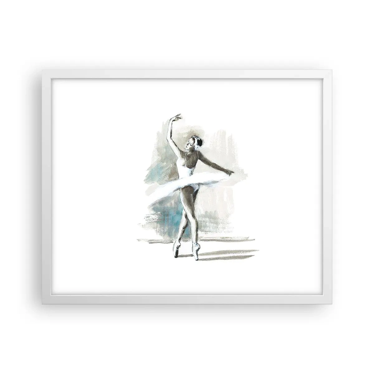 Poster în ramă albă - Fermecată într-o lebădă - 50x40 cm