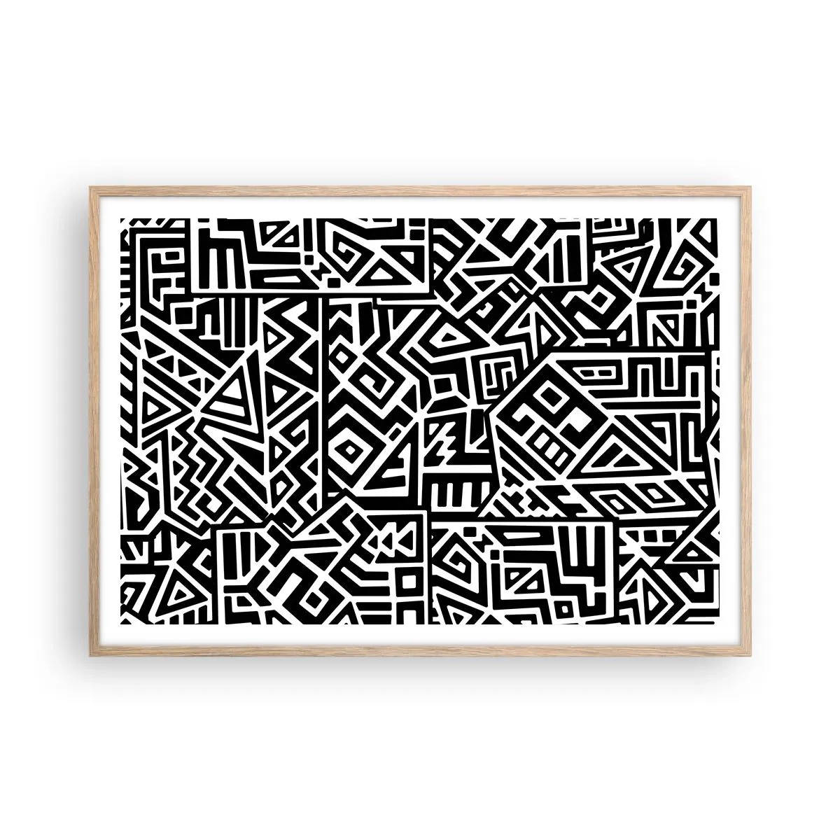 Poster în ramă de stejar deschis - Compoziție precolumbiană - 100x70 cm