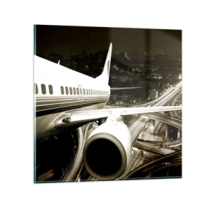 Tablou pe sticlă - Zbor în noapte - 30x30 cm