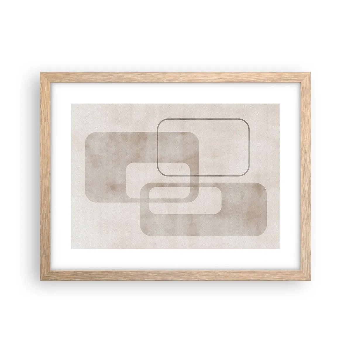 Poster în ramă de stejar deschis - Fuga geometrică - 40x30 cm