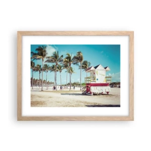 Poster în ramă de stejar deschis - O zi frumoasă te așteaptă - 40x30 cm