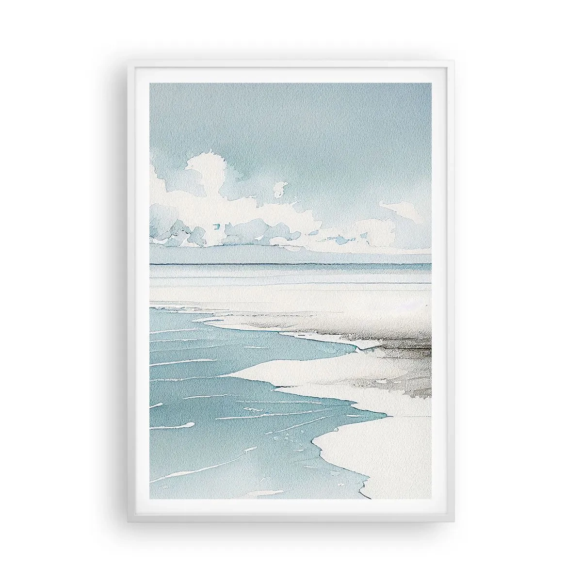 Poster în ramă albă - Mareea blândă - 70x100 cm