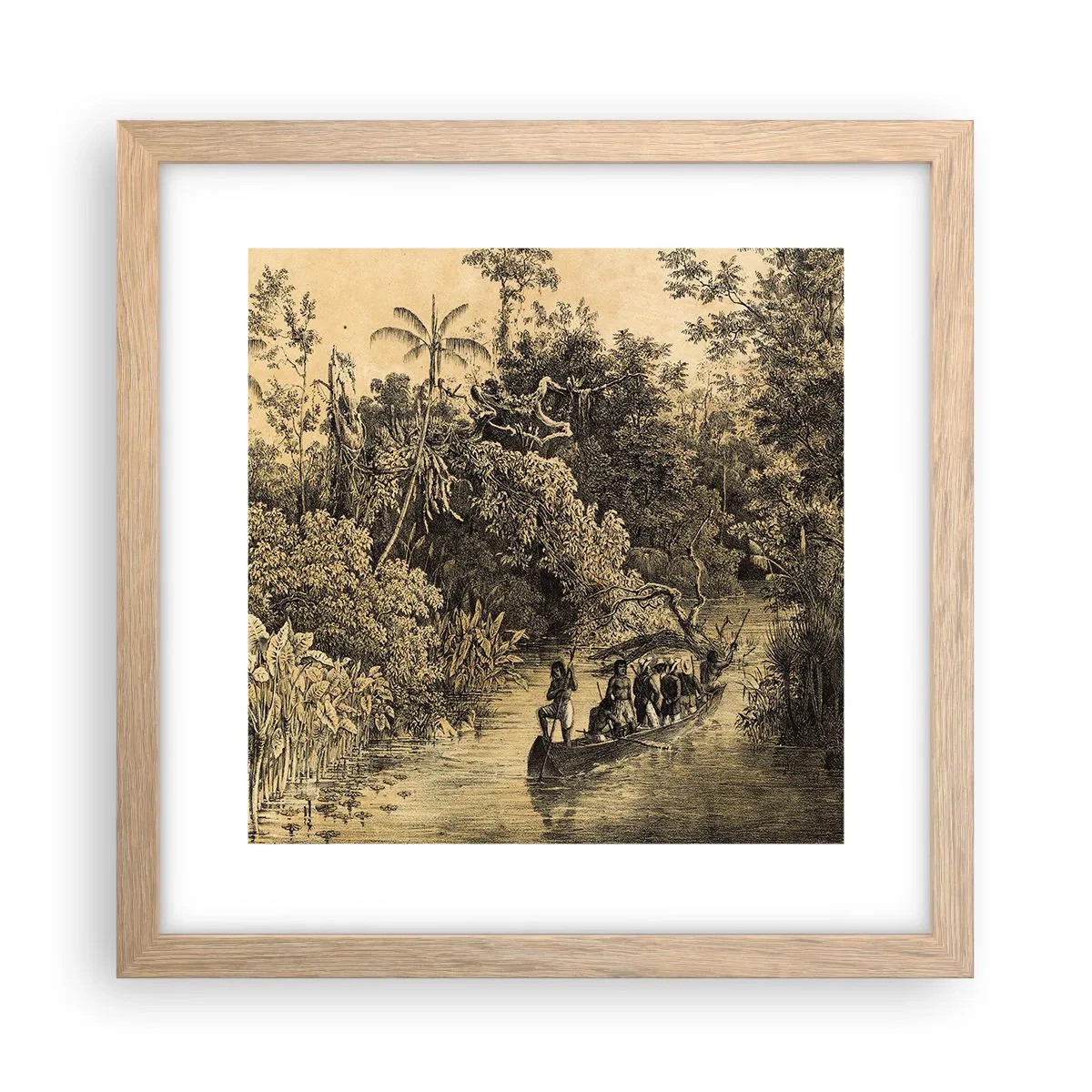 Poster în ramă de stejar deschis - Călătorie la sursă - 30x30 cm