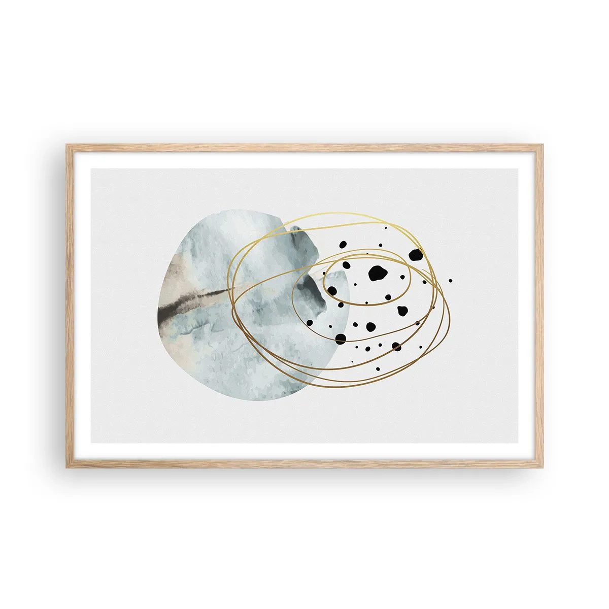 Poster în ramă de stejar deschis - În îmbrățișarea spațiului - 91x61 cm