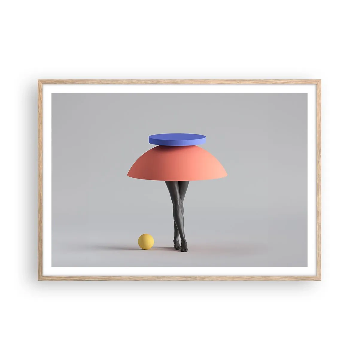 Poster în ramă de stejar deschis - Compoziție suprarealistă - 100x70 cm