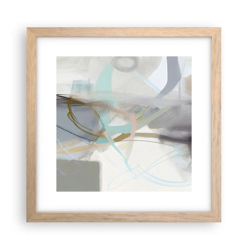 Poster în ramă de stejar deschis - Abstracție cețoasă - 30x30 cm