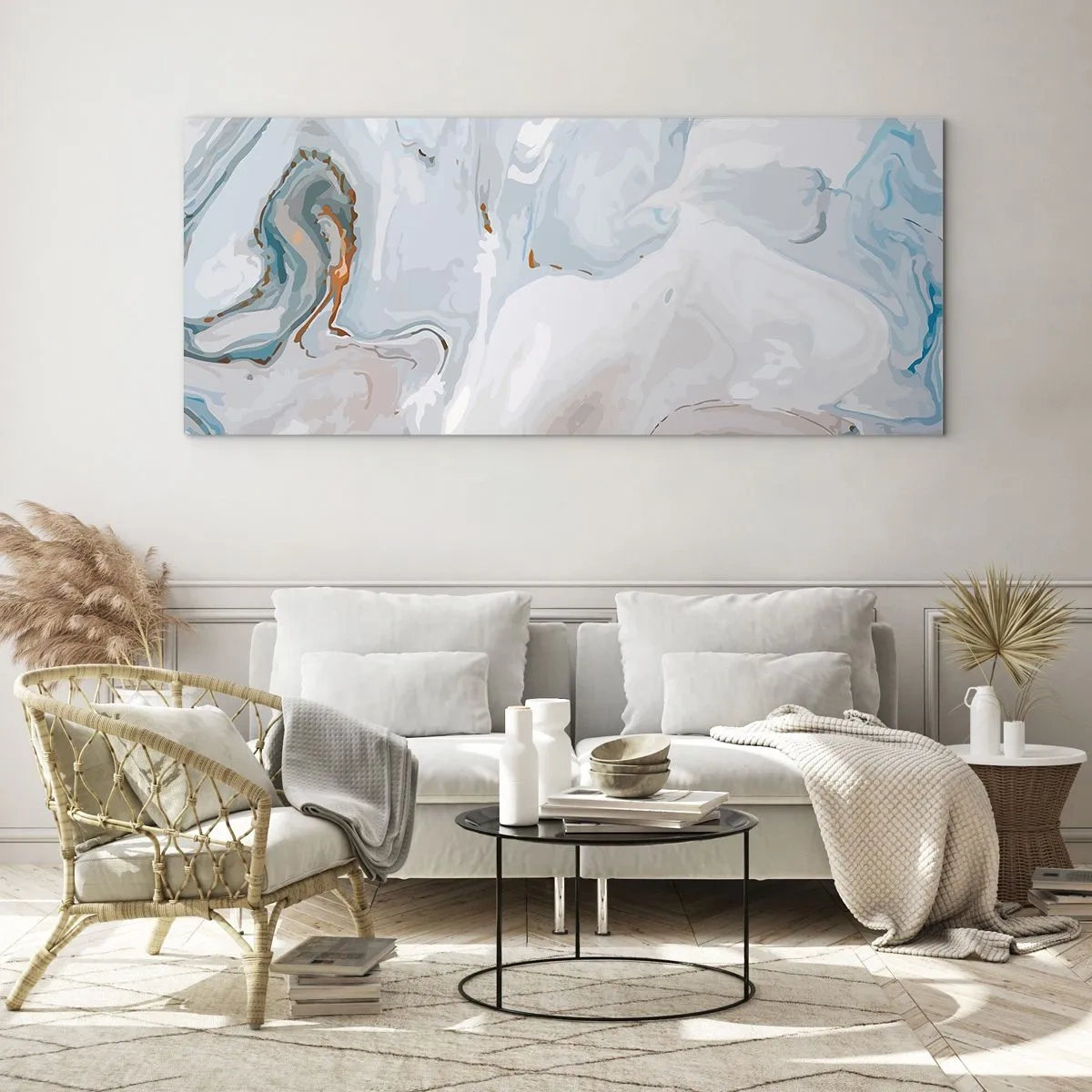 Tablou pe sticlă - Albul ridicat - 120x50 cm