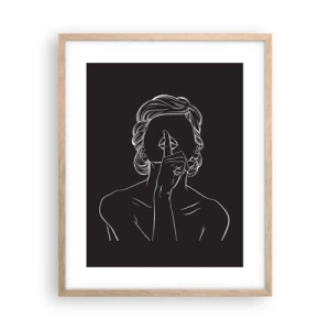 Poster în ramă de stejar deschis - Frumusețea înflorește în tăcere - 40x50 cm