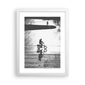 Poster în ramă albă - Înainte, prin oraș - 30x40 cm