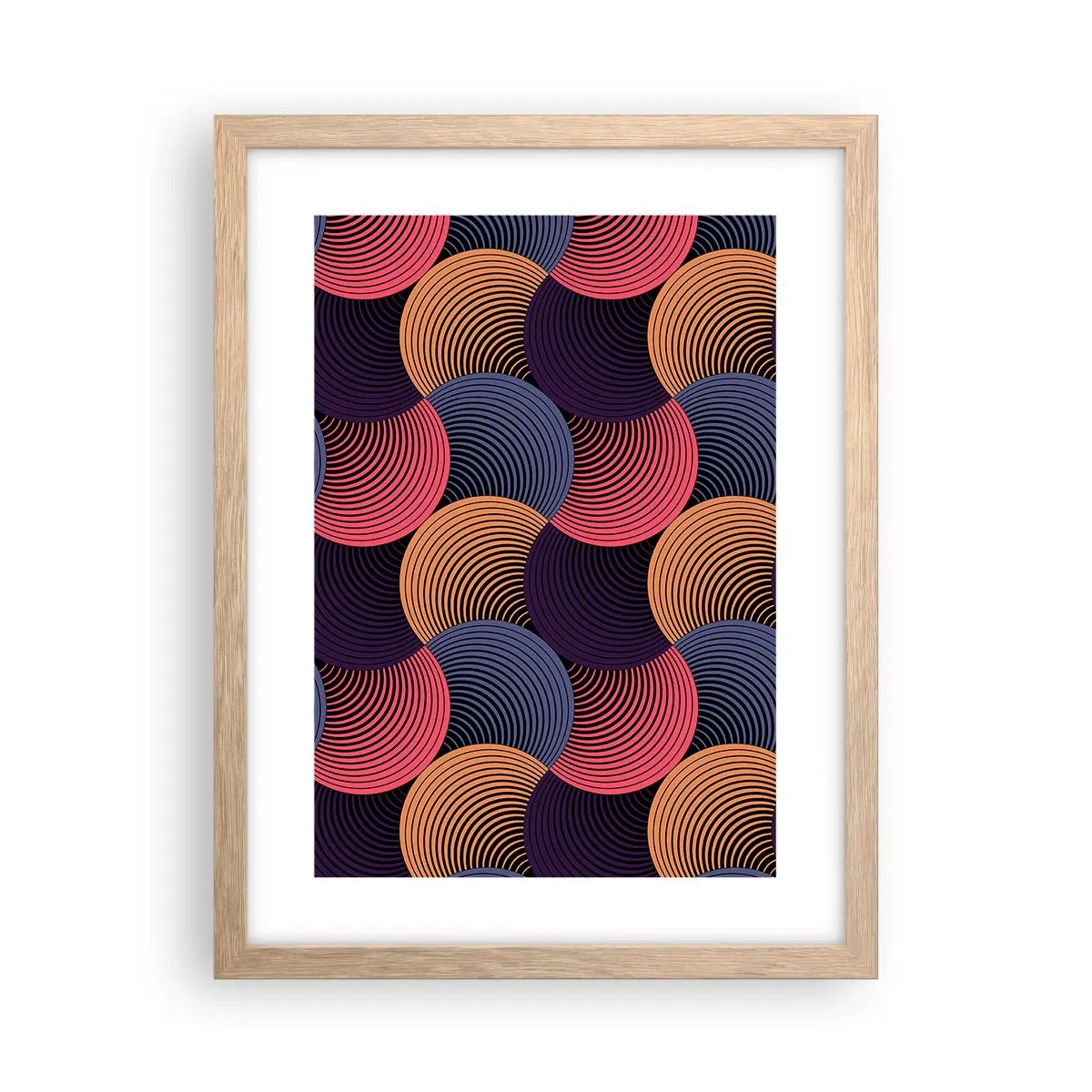 Poster în ramă de stejar deschis - Într-un ritm de cerc - 30x40 cm