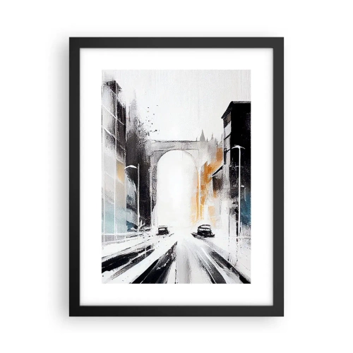 Poster în ramă neagră - Studiu de oraș: arhitectură și mișcare - 30x40 cm