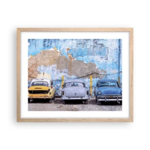 Poster în ramă de stejar deschis - Întâlnirea veteranilor - 50x40 cm