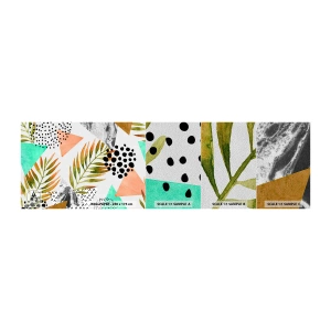 Mostră tapet Premium Sand - Decorațiuni cu frunze de palmier - Frunza de palmier, Grafică, Bucată - 100x30 cm