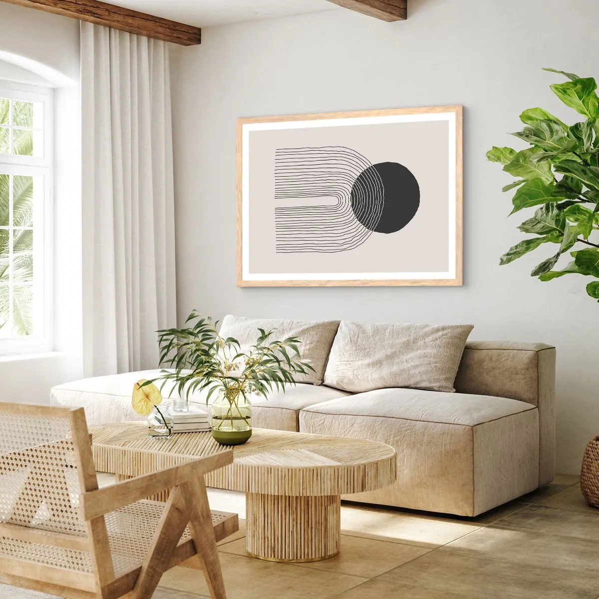 Poster în ramă de stejar deschis - Tremurând și încrezător - 50x40 cm