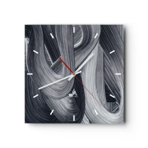 Ceas de perete - Ceas pe sticlă - Fluiditatea realității - 30x30 cm