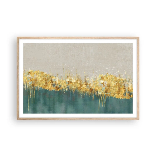 Poster în ramă de stejar deschis - Frontiera de aur - 91x61 cm